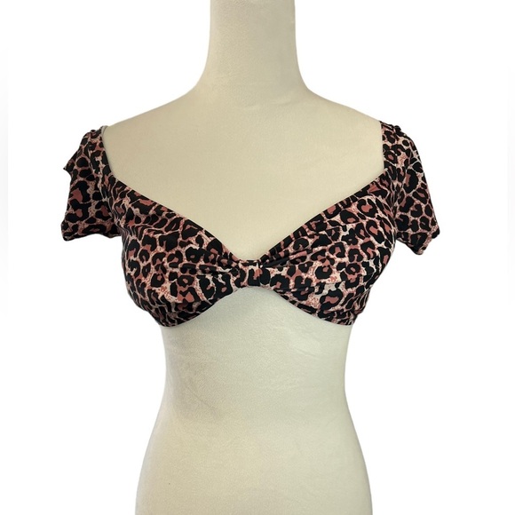 Womens XL Leopard Cropped top - Picture 4 of 4